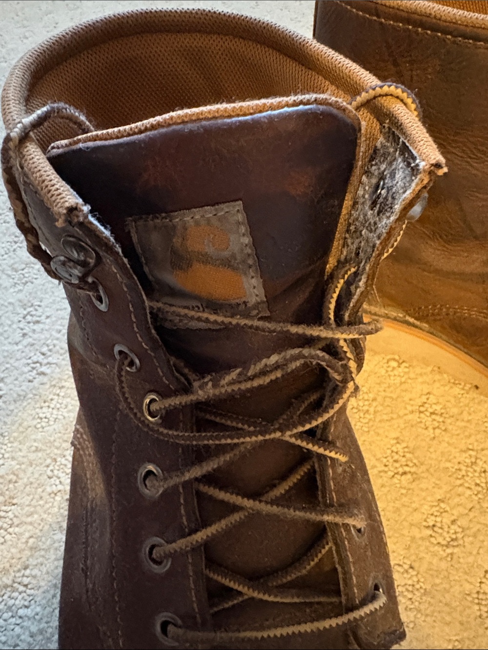 Carhartt Men's Dark Brown Lace-Up Work Boots. Waterproof 9.5 - Picture 5 of 11